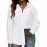 Plus Size Solid Textured Button Down Blouse, Casual Lapel Neck Long Sleeve Blouse For Spring & Fall, Women's Plus Size Clothing