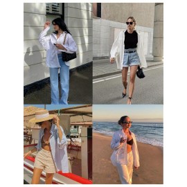 Plus Size Solid Textured Button Down Blouse, Casual Lapel Neck Long Sleeve Blouse For Spring & Fall, Women's Plus Size Clothing