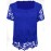 Plus Size Floral Lace Stitching Blouse, Elegant Square Neck Short Sleeve Blouse For Spring, Women's Plus Size Clothing