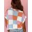 Grapefruit Orange Color Block Cap Sleeve Sweater