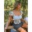 Floral Print Paneled Shirt Crop Top With Pleated Chest
