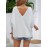 Women's Off Shoulder V-Neck Loose Short Sleeve Summer T-Shirt Top