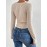 Women's Ribbed V Neck Long Sleeve T-Shirt for Spring and Fall - Casual and Comfortable Top