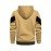 Plus Size Mens Casual Zipper Hooded Sweatshirt, Drawstring Warm Fleece Color Block Long Sleeve Jacket