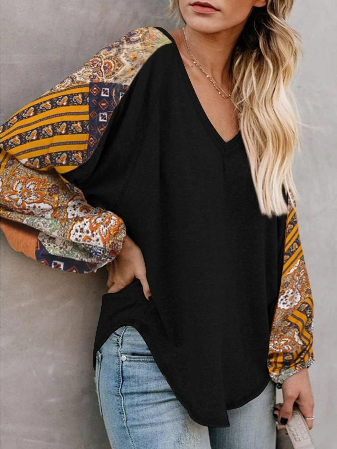 Women Long Sleeve Summer Bohemian Casual Loose Fit Shirt Hippie Western Dressy Blouses Boho Tops details 27